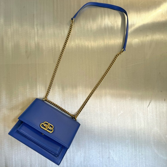 Balenciaga Sharp Logo Chain Bag in Blue - Picture 9 of 9
